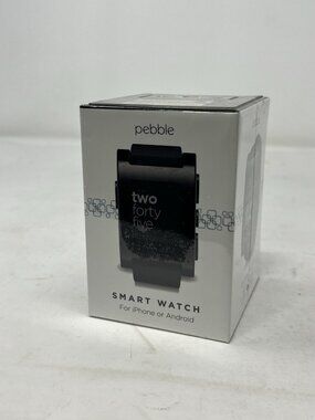 New Boxed Pebble Smartwatch for iPhone iOS and Android OS - Jet Black (301BL)